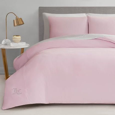 Juicy Couture Marshmallow Pink Velour Twin/Twin XL Comforter Set - 2 Piece Luxury Bedding Ensemble Juicy Couture