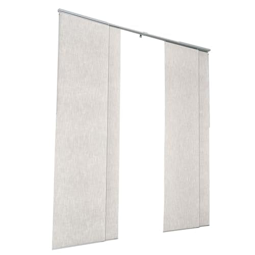 VEVOR Panel Track Blinds, Extendable Track from 45.8 in to 86 in W, Trimmable Panel Curtains Up to 96 in H, Vertical Blackout Panel Blinds for Sliding Doors, Patio Doors, Room Divider, Light Gray VEVOR