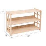 Montessori-Inspired 3-Tier Wooden Bookshelf and Toy Organizer for Kids' Rooms FDHUIJIA