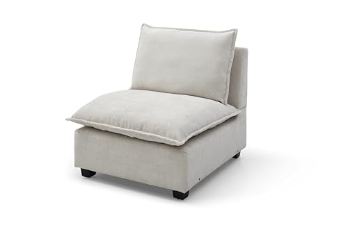 6 Seater Oversized Modular Sectional Sofa Couch, Down Filled U / L Shaped Free Combination Convertible Sofa&Couch with Movable Ottomans and Thicked Cushions for Living Room Apartment ,Linen Fabric Eafurn