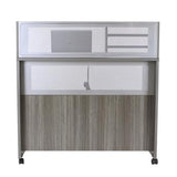 nbf signature series Modern Reception Desk - at Work Mobile Standing Height Checkout Counter Station - 48" W x 30" D Gray Laminate for Front Desk Use and Reception Counter nbf signature series
