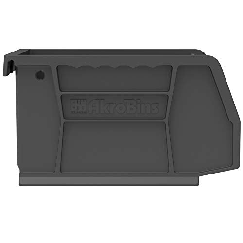 Akro-Mils 30210 AkroBins Plastic Storage Bins, Space-Saving Stackable Bins for Garage, Pantry, Craft Organization, 5-" x 4-" x 3-", Black, 24-Pack Akro-Mils