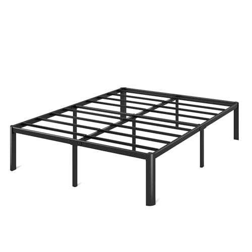 Zinus Van 16 Inch Full Metal Platform Bed, Steel Slat Support, No Box Spring Needed, Eco Friendly WonderBox Packaging, Easy Assembly, Black Zinus