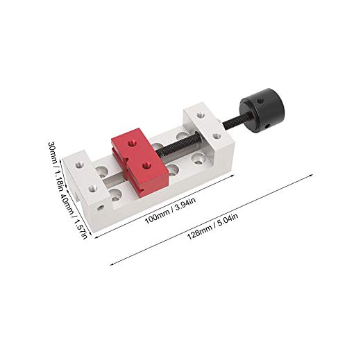 Mini Drill Press Vice Bench Vice Clamp Aluminum Flat Clamp Opening Parallel Table Bench Vise Press Machine Vise DIY Carving Bed Tool Fixing Tool YWBL-WH
