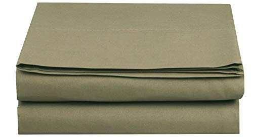 Elegant Comfort Premium Hotel Quality 1-Piece Flat Sheet, Luxury and Softest 1500 Premium Hotel Quality Microfiber Bedding Flat Sheet, Wrinkle-Free, Stain-Resistant, King, Sage Elegant Comfort