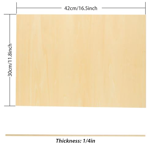 8 Pack Basswood Sheets for Crafts - 12 x 16 x 1/4 Inch 6mm Thin Plywood Sheets Unfinished Bass Wood Boards for Arts and Crafts, Painting, Pyrography, Wood Engraving, Wood Burning, Architectural Models ACXFOND
