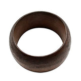 Handmade Ethnic Wood Cuff Bracelet Natural Wooden Large Bangles Round DIY Natural Wooden Chunky Bracelet Simple Engraved Geometric Braid Woven Bangle for Women Girl Jewelry-Round Shape Caiyao