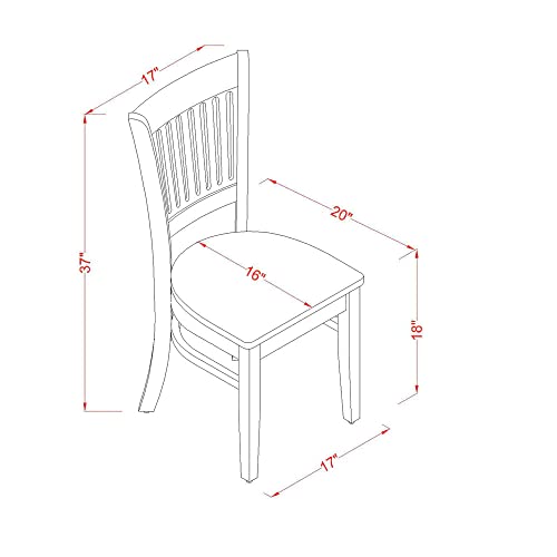 East West Furniture Capri 7 Piece Set Consist of a Rectangle Dining Room Table and 6 Wood Seat Chairs, 36x60 Inch, Linen White - WoodArtSupply