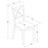 East West Furniture ANBO5-LWH-W 5 Piece Dinette Set for 4 Includes a Round Kitchen Table with Pedestal and 4 Dining Chairs, 36x36 Inch, Linen White East West Furniture