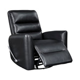 Lexicon Swivel Glider Recliner Chair, Comfy Nursery Glider, Faux Leather Recliner, Manual Reclining Chair for Living Room/Office/Apartment, Black Lexicon