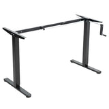 VIVO Compact Hand Crank Stand Up Desk Frame for 37 to 77 inch Table Tops, Ergonomic Standing Height Adjustable Base with Foldable Handle, Black, DESK-M051MB VIVO