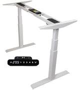 ApexDesk K Series Desk Base 3 Stage with Dual Motor Electric Adjustable Standing Desk Base Electric for Home and Office Width and Height Adjustable (White Frame only) ApexDesk