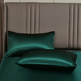 Ydtwnyq Satin Duvet Cover Set 3 Pieces Luxury Dark Green Silk Duvet Cover Super Soft Silky Bedding Set Twin Size 68"x90"inchs with 2 Pillowcases Ydtwnyq