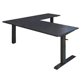 Stand Up Desk Store Crank Adjustable Height L-Shaped Standing Desk with Steel Frame (Black Frame/Black Top, 72" Wide) S Stand Up Desk Store