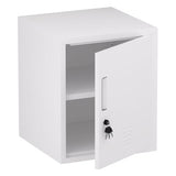 JINGUR Metal Storage Locker Cabinet with Locking Door and Adjustable Shelf for Home Office Classroom Workshop Organization (White) JINGUR
