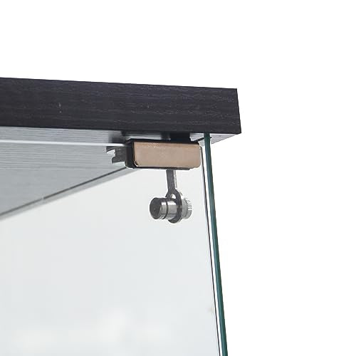 Glass Display Cabinet with 12 Shelves with 3 Columns, 4 Tier Curio Cabinet with Doors, Fast Installation, Floor Standing Tempered Glass Collection Display Showcase for Bedroom, Living Room (Black-A) AONYAYBM