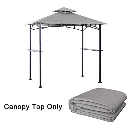 Tanxianzhe Grill Gazebo Replacement Canopy Top Cover 5×8 Double Tiered BBQ Roof ONLY FIT for Gazebo Model L-GG001PST-F (Gray)