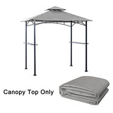 Tanxianzhe Grill Gazebo Replacement Canopy Top Cover 5×8 Double Tiered BBQ Roof ONLY FIT for Gazebo Model L-GG001PST-F (Gray) Tanxianzhe