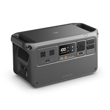DJI Power 1000 Portable Power Station, 1024Wh LiFePO4 Battery, 2200W Solar Generator, Home Backup, 4-in-1 Fast Charging, 23db Ultra-Silent, Camping & RVs, Off-grid, Power Outage (Solar Panel Optional) DJI