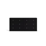 Sleek 6 Drawer Double Dresser in Elegant Black Finish for Modern Spaces Furnifact