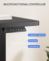 FLEXISPOT 71 x 32 Inch Large Standing Desk, Stand Up Desk with Splice Board, Rising Desks for Home Office, Office Desk with Headphone Hook (Black Frame + Black Top, 2 Packages) FLEXISPOT