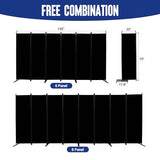 Room Divider and Folding Privacy Screens 6 Panel, 11 Ft Wide Room Partitions Dividers, Portable Room Divider Screen for Room Separtition, Folding Wall Dividers for Rooms, Office, Bedroom, Studio Black HOMSCREENER