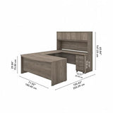Bush Business Furniture Studio C 72W x 36D U Shaped Desk with Hutch and Mobile File Cabinet in Modern Hickory, U Workstation Set for Home or Professional Office Bush Furniture