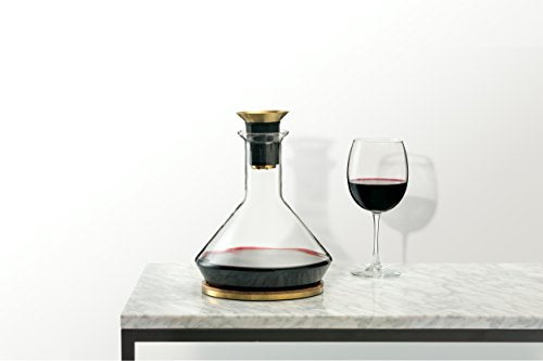RBT Decanter with Wood Coaster and Micro-Perforated Aerator,Clear RBT