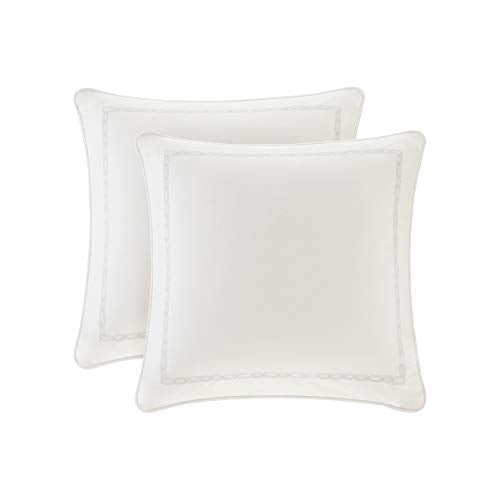 Madison Park Signature Glam Cozy Comforter Set - All Season Bedding Combo Filled Insert and Removable Duvet Cover, Shams, Decorative Pillows, Metallic White King(110"x96") 10 Piece Madison Park