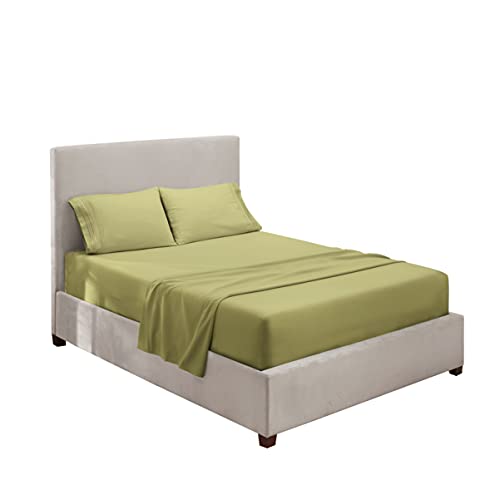 Hearth & Harbor Full XL Size Sheets - 4 Piece Bed Sheet Set, Hotel Luxury Double Brushed Bed Sheets - Extra Soft Bedding Sheets & Pillowcases, Full XL, Sage Hearth & Harbor
