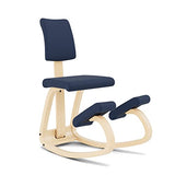 Varier Variable Plus Ergonomic Kneeling Chair with Backrest Natural/Blue| Active Sitting Posture Support Home Office Desk Chair | 10 Year Guarantee Varier