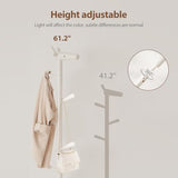 AQIMUELE Kids Coat Rack,Rubber Wood Entryway Coat Rack with 6 Hook for Bedrooms,Coat Tree(White) AQIMUELE