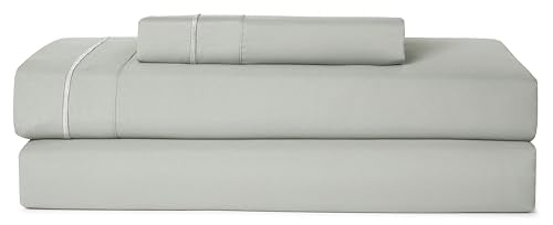 Casual Living Twin Sheets Set 3 Piece Cooling Sheets with 1 Pillowcase Soft Microfiber Hypoallergenic Washable Bed Set Deep Pocket Lightweight Bedding Elasticized for Dorm or Bunk, Twin, Sage Green CASUAL LIVING