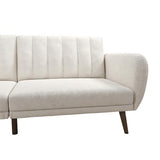 Novogratz Brittany 81.5" Futon Sofa Bed and Couch Sleeper, Ivory Boucle Novogratz
