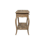 Austerity Rustic Console Table, 42 Inch with Curved Legs, Scalloped Edges, and Lower Shelf in Driftwood Finish - Natural and White Textured Antique Look Home Décor by Alaterre Furniture Alaterre Furniture
