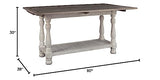 Signature Design by Ashley Havalance Farmhouse Sofa Table, Flip Top Design for Additional Dining Space and Fixed Lower Shelf, Gray & White with Weathered Finish Signature Design by Ashley