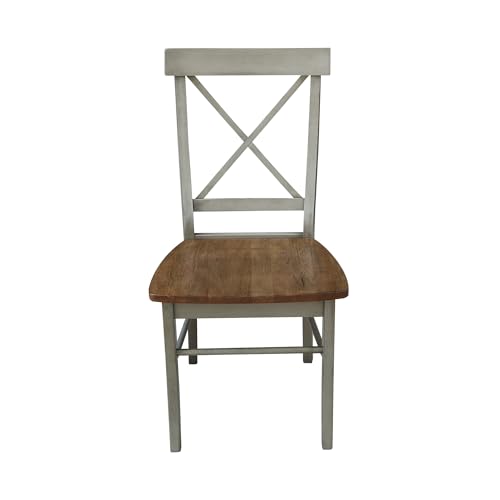 International Concepts X-Back, Set of 2 Chair, Distressed Hickory/Stone IC International Concepts
