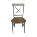 International Concepts X-Back, Set of 2 Chair, Distressed Hickory/Stone IC International Concepts