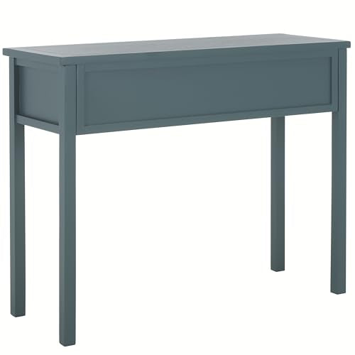 Safavieh Home Collection Cindy Farmhouse Slate Teal 3-Drawer Console Table - WoodArtSupply