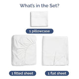 100% Rayon Derived From Bamboo - Bamboo Sheets Twin Size - Cooling Sheets for Twin - Ultra Soft, Breathable & Hotel Luxury Bedding - 1 Flat & 1 Fitted & 1 Pillowcase w/ 16 Inch Deep Pockets - White CGK Unlimited