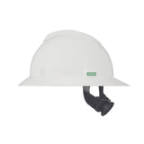 MSA 475369 V-Gard Full-Brim Hard Hat With Fas-Trac III Ratchet Suspension | Polyethylene Shell, Superior Impact Protection, Self Adjusting Crown-Straps - Standard Size in White MSA