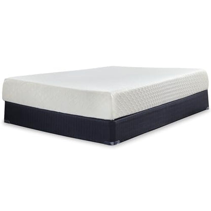 Signature Design by Ashley Twin Size Chime 10 Inch Medium Firm Memory Foam Mattress with Green Tea & Charcoal Gel