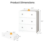 RoyalCraft White 3 Drawer Nightstand, Modern Painted Bedside Table with U-Shaped Handles, Wood Tall End Table for Bedroom, Entryway RoyalCraft