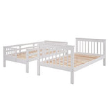 Merax Twin-Over-Twin Bunk Bed with Three Drawers, Soild Wood Stairway Bunk Bed with Storage and Guard Rail for Bedroom, Dorm, White Merax