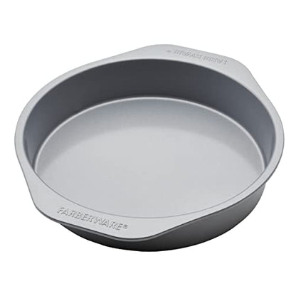 Farberware GoldenBake Bakeware Nonstick Baking Pans/Cake Pan Set, Round, Insulated, Two 8-Inch, Gray