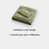 Oli Anderson Sage Green Duvet Cover Twin Size - Pleated Twin Duvet Cover, 2PCS Soft and Breathable Textured Bedding Set with Zipper Closure(Sage Green,68"x90") Oli Anderson