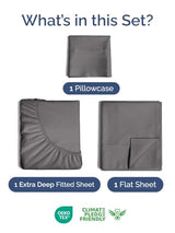 Extra Deep Pocket Twin Size Sheet Set - 3 Piece Breathable & Cooling Bed Sheets - Hotel Luxury Bedding with 16 to 21 inch Extra Deep Pockets - Soft, Fade and Wrinkle Resistant - Oeko-Tex - Dark Grey CGK Unlimited
