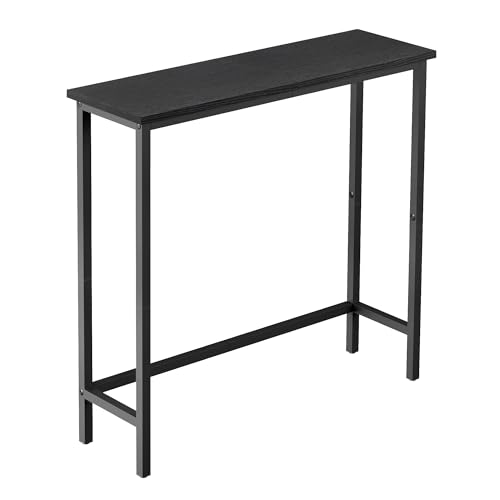 HollyHOME Narrow Console Table, 29.5" Slim Entryway Table, Sofa Stand, Hallway Shelf for Hallway, Bedroom, Living Room, Foyer, Black HollyHOME