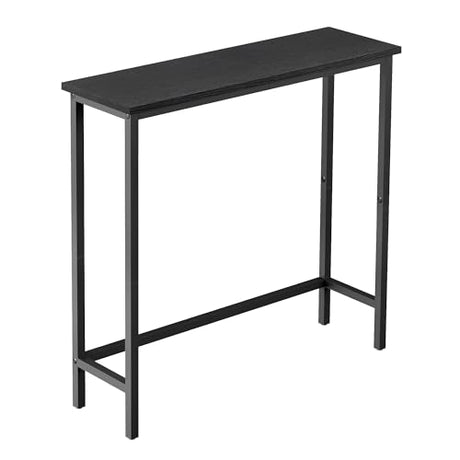 HollyHOME Narrow Console Table, 29.5" Slim Entryway Table, Sofa Stand, Hallway Shelf for Hallway, Bedroom, Living Room, Foyer, Black HollyHOME