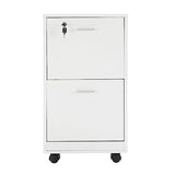 Lavish Home File Cabinet - 2-Drawer Cabinet with Lock and Deep Drawer Storage - Rolling Filing Cabinet for Under The Desk, Home, or Office (White) Lavish Home